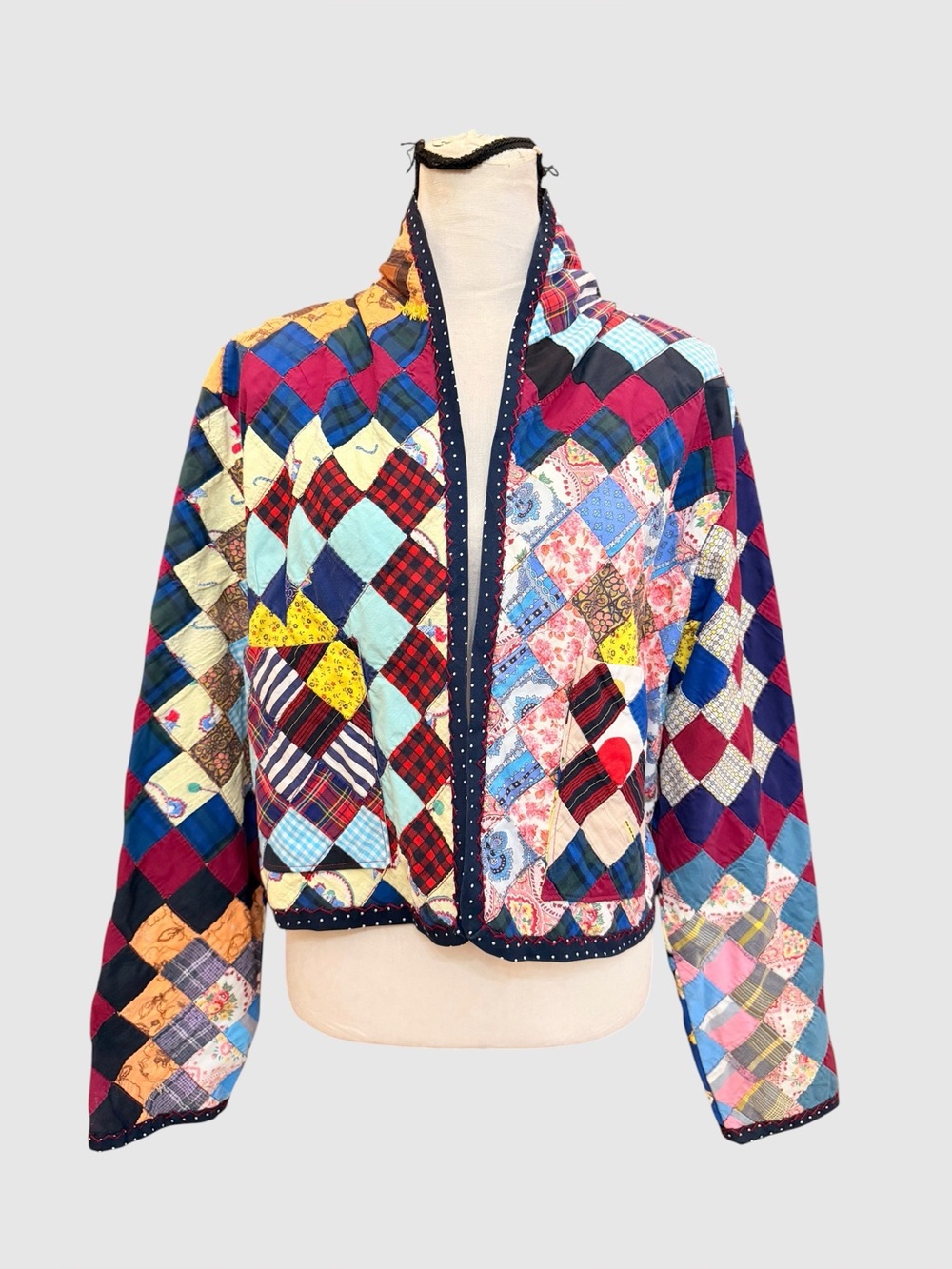 Handmade quilted open patchwork jacket